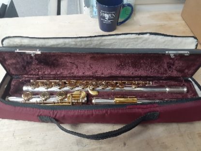 Armstrong Flute, Silver Flute, Professional Flute, Used Flute, B Foot, Open Hole Flute, Thin Wall Head Joint, Gold Plated Keys