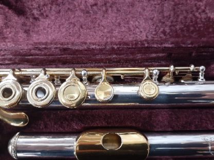 Armstrong Flute, Silver Flute, Professional Flute, Used Flute, B Foot, Open Hole Flute, Thin Wall Head Joint, Gold Plated Keys