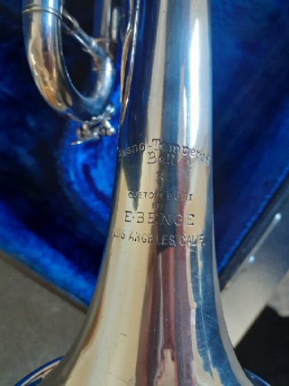 Benge Trumpet, Professional Trumpet, Used Trumpet, Silver Trumpet, Resno-Tempered Bell 3