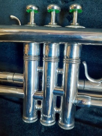 Benge Trumpet, Professional Trumpet, Used Trumpet, Silver Trumpet, Resno-Tempered Bell 3