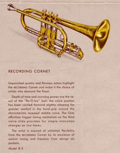 Olds Recording Cornet, Recessed Middle Valve, Vintage Cornet, Used Cornet